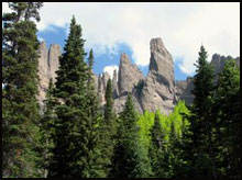 Rock formations in the West Elk Wilderness